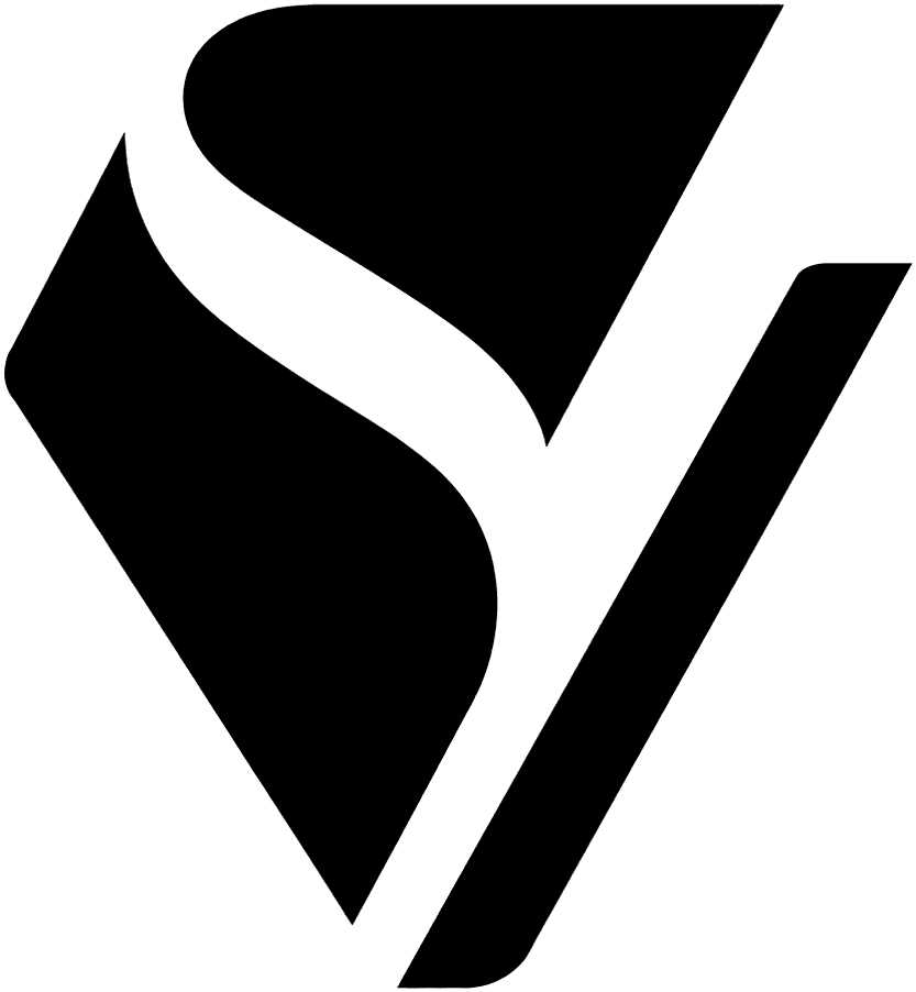The Stavenza emblem: a sculptural S and a decisive diagonal, joined by negative space.
